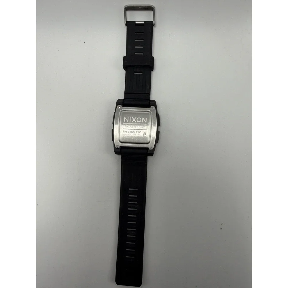 Nixon Base Tide Pro New Battery Digital Watch Black Surf Tactical Mens 42MM 8.5